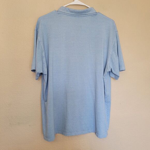 Peter Millar Golf Polo Blue Shirt Summer Comfort Size Large Golf Jersey Stretch - Picture 5 of 5